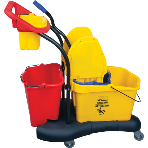 Multifunctional Mop Trolley, Down Press, 9.5 US Gal.(38 Quart), Yellow Duraquip Inc