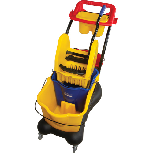 Multifunctional Mop Trolley, Down Press, 9.5 US Gal.(38 Quart), Yellow Duraquip Inc
