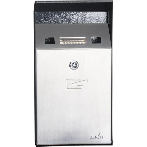 Smoking Receptacle, Wall-Mount, Stainless Steel, 1 Litre Capacity, 11-4/5" Height Duraquip Inc