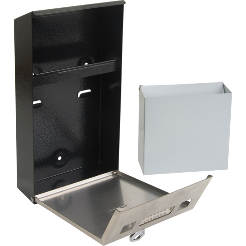 Smoking Receptacle, Wall-Mount, Stainless Steel, 1 Litre Capacity, 11-4/5" Height Duraquip Inc