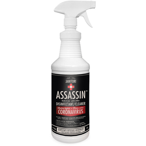 Janitori Assassin Ready-to-Use Disinfectant Cleaner, 1 L, Trigger Bottle Duraquip Inc