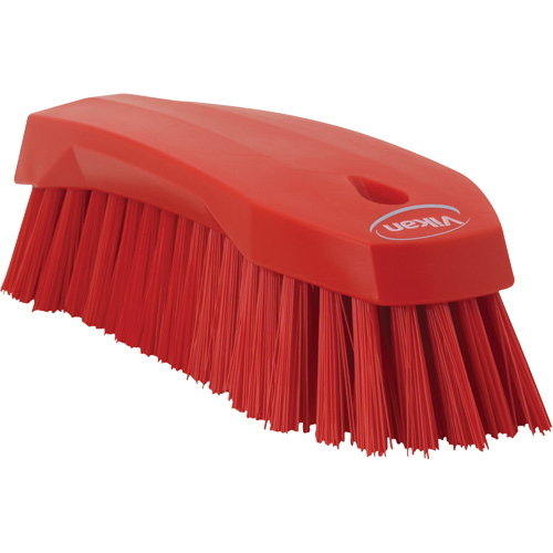 Grande brosse &agrave; main oblique, Soies Ferme, Longueur de 8", Rouge Duraquip Inc