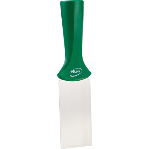 Handle-Mounted Stainless Steel Scraper, Green, 2" W x 8" L Duraquip Inc