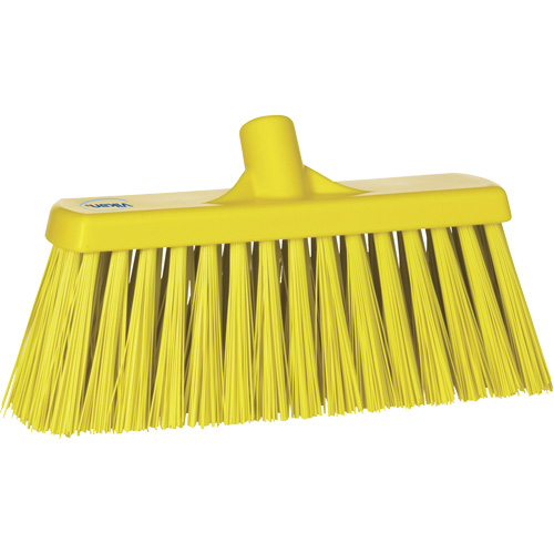 Heavy-Duty Push Broom, Stiff Bristles, 13", Polyester, Yellow Duraquip Inc