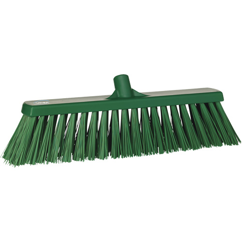 Heavy-Duty Push Broom, Stiff Bristles, 20", Polyester, Green Duraquip Inc
