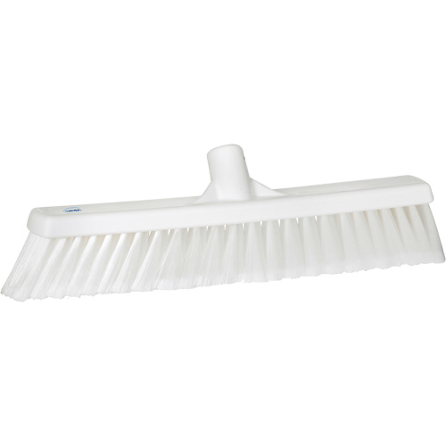 Fine Particle Push Broom, Fine/Split Bristles, 16-1/4", Polypropylene, White Duraquip Inc