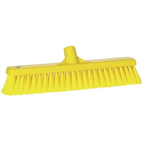 Fine Particle Push Broom, Fine/Split Bristles, 16-1/4", Polypropylene, Yellow Duraquip Inc
