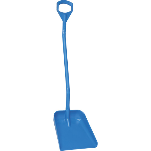Ergonomic Large Blade Shovel, 51" Length, Plastic, Blue Duraquip Inc