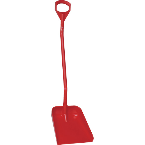 Pelle ergonomique &agrave; grande lame, Longueur de 51", Plastique, Rouge Duraquip Inc