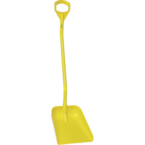 Ergonomic Large Blade Shovel, 51" Length, Plastic, Yellow Duraquip Inc