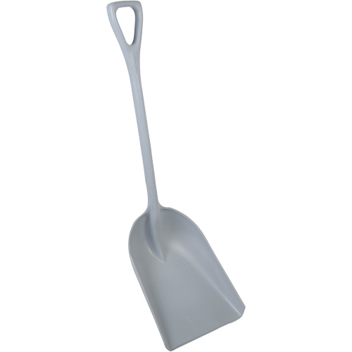 One-Piece Metal Detectable Shovel, 13-3/4" x 17" Blade, 42-1/2" Length, Plastic, Grey Duraquip Inc