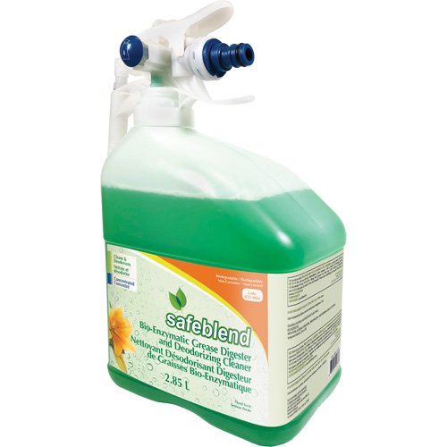 Produit d&eacute;graissant concentr&eacute; &agrave; base denzyme et nettoyant d&eacute;sodorisant, Cruche Duraquip Inc