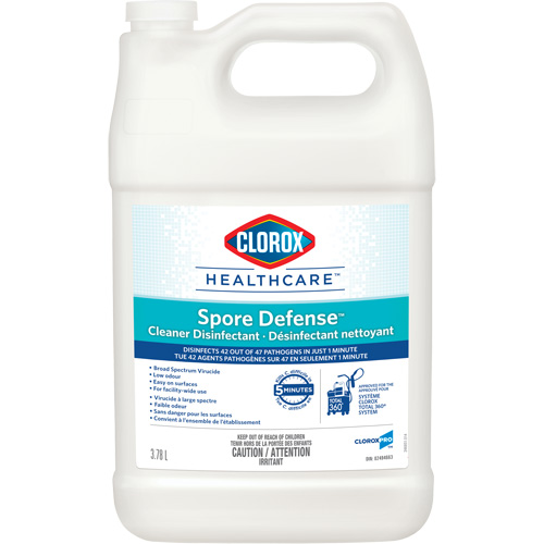 D&eacute;sinfectant nettoyant Clorox Healthcare Spore Defense, 3,78 L, Cruche Duraquip Inc