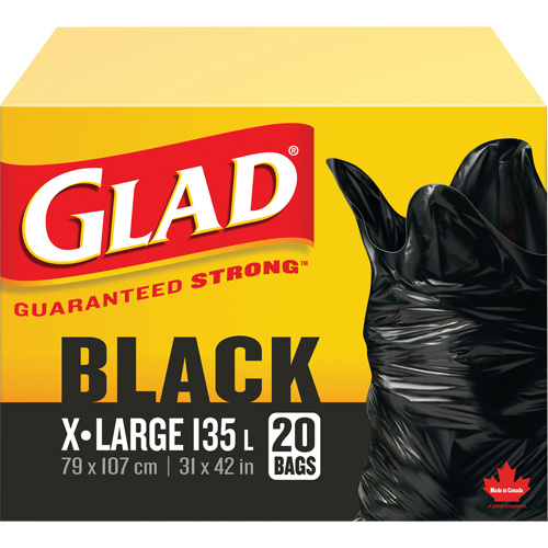 Sacs &agrave; ordures 135 L, R&eacute;gulier, 31" la x 42" lo, Noir Duraquip Inc