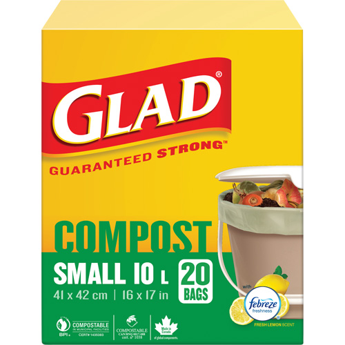 Petits sacs de compostage, R&eacute;gulier, 17" lo x 16" la, Brun, Capacit&eacute; de 10 L (3 gal.) Duraquip Inc