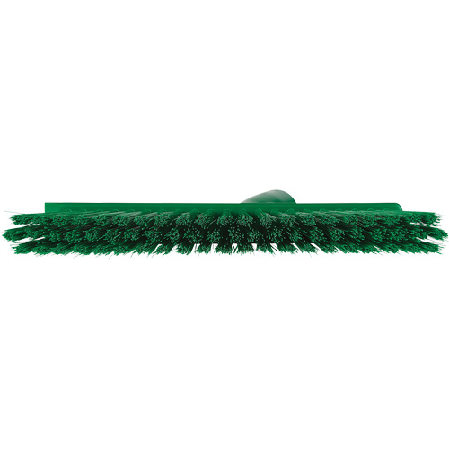 Dustpan Broom with Angled Thread, Medium Bristles, 10", Polyester, Green Duraquip Inc