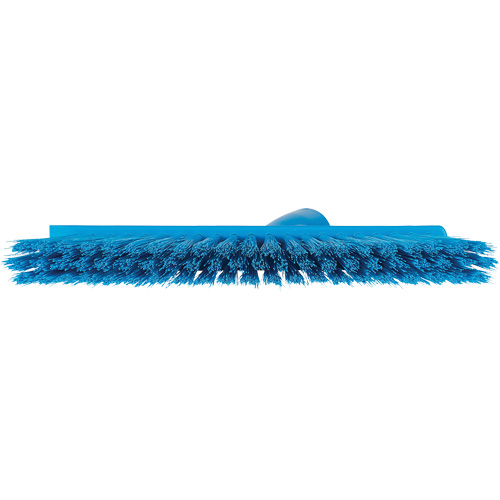 Balai biseaut&eacute; avec pas de vis inclin&eacute;, Crins Moyen, 10", Polyester, Bleu Duraquip Inc