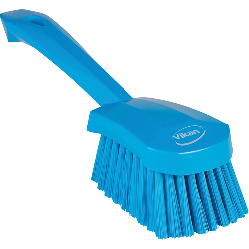Short-Handled Washing Brush, Soft Bristles, 10-1/2" Long, Blue Duraquip Inc