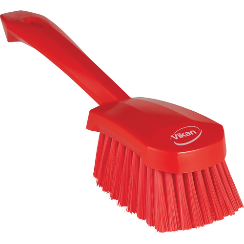 Short-Handled Washing Brush, Soft Bristles, 10-1/2" Long, Red Duraquip Inc