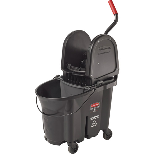 Wavebrake&reg; Bucket & Wringer, Down Press, 8.75 US Gal.(35 Quart), Black Duraquip Inc