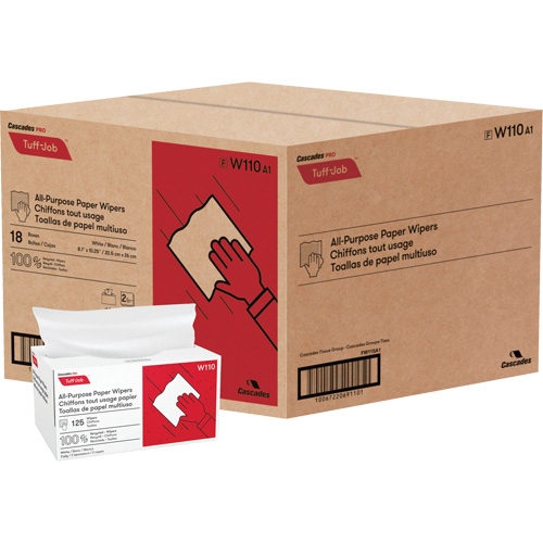 Essuie-tout en papier surgissant &agrave; pli simple Pro Tuff-Job, Tout usage, 10-1/4" lo x 8" la Duraquip Inc