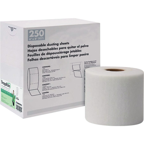 TrapEze&reg; Single Roll Disposable Dusting Sheets, Polyester, White Duraquip Inc