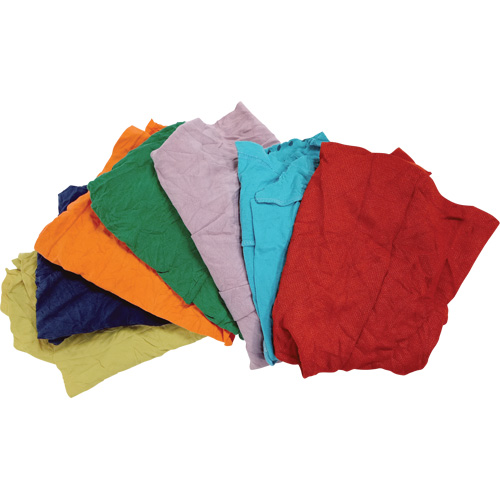 Chiffons fabriqu&eacute;s &agrave; partir de mat&eacute;riaux recycl&eacute;s, Coton, M&eacute;lange de couleurs, 25 lb Duraquip Inc