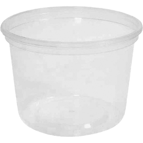 MicroGourmet 16 oz. Clear Deli Container without Lid, Plastic, Round Duraquip Inc