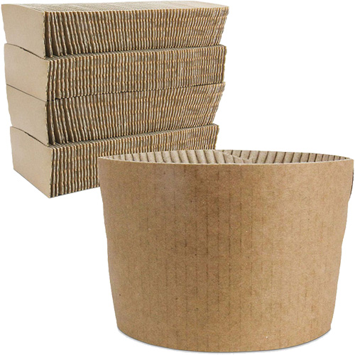 Kraft Coffee Cup Sleeves, Paper, 12 oz. - 20 oz., Brown Duraquip Inc