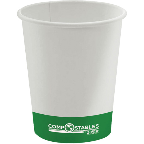Gobelets en papier compostable chaud/froid &agrave; paroi simple, 8 oz, Multicolore Duraquip Inc