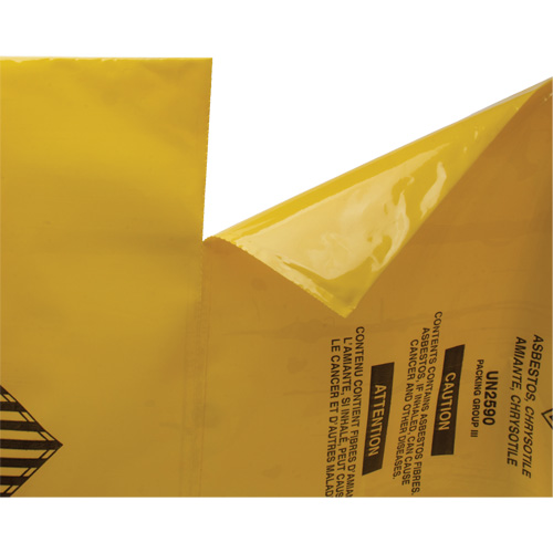 Doublures pour d&eacute;chets dangereux, Amiante, 40" lo x 35" la, 3 mils Duraquip Inc