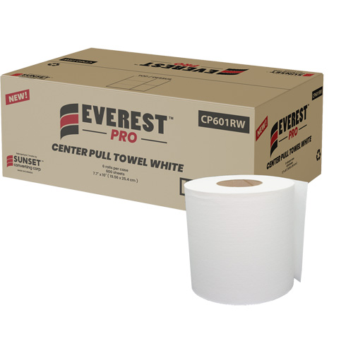 White Paper Towels, 1 Ply, Centre Pull Duraquip Inc