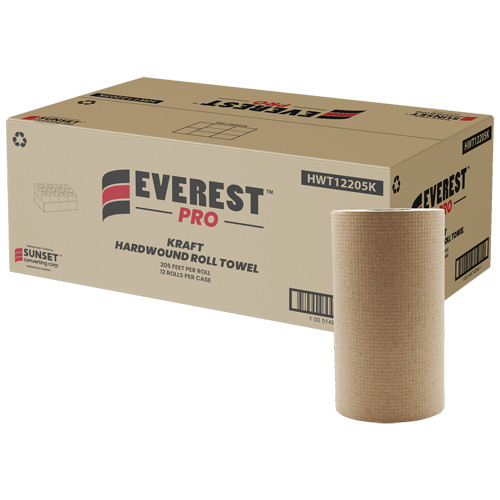 Kraft Hardwound Roll Towels, 1 Ply, Centre Pull, 205' L Duraquip Inc