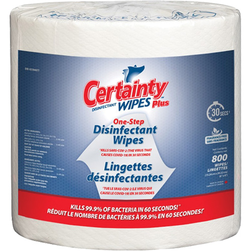 Lingettes d&eacute;sinfectantes, 7-9/10" x 5-9/10", 800 lingettes Duraquip Inc