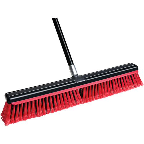 Squeegee Broom with Handle, 24", Medium, PVC Bristles Duraquip Inc