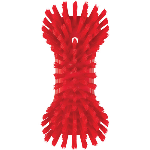 Brosse &agrave; main, Soies Tr&egrave;s ferme, Longueur de 9-1/10", Rouge Duraquip Inc