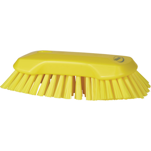 Hand Brush, Extra Stiff Bristles, 9-1/10" Long, Yellow Duraquip Inc