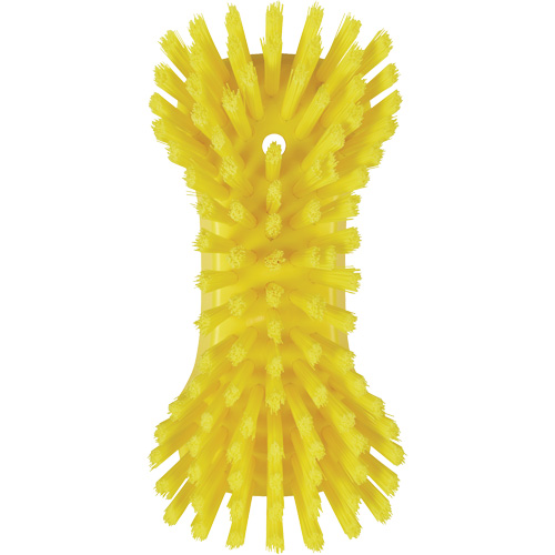 Hand Brush, Extra Stiff Bristles, 9-1/10" Long, Yellow Duraquip Inc