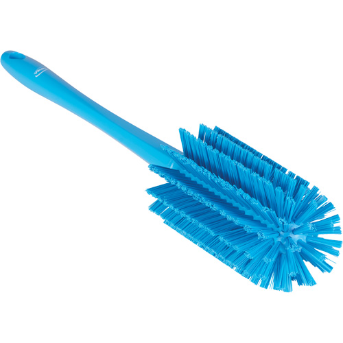Medium Brush with Handle, Stiff Bristles, 17" Long, Blue Duraquip Inc