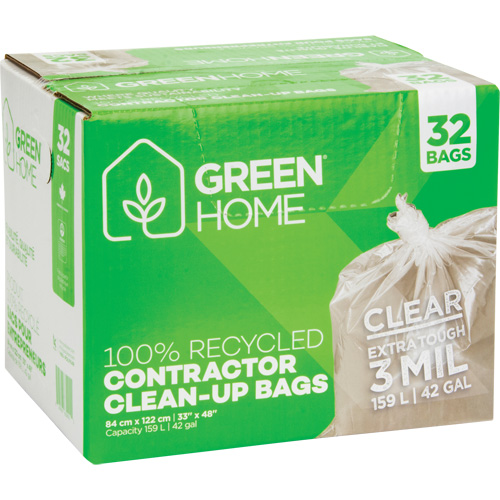 Sacs &agrave; ordures Green Home, Fort, 33" la x 48" lo, 3 mils, Transparent, Capacit&eacute; 159 L (42 gal.) Duraquip Inc