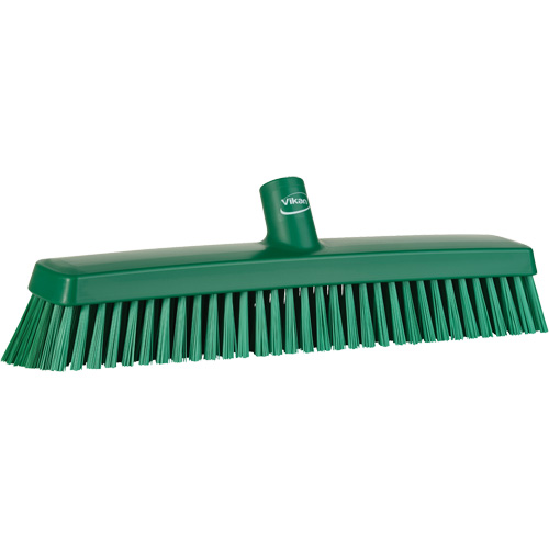Push Broom Head, Fine/Stiff Bristles, 16-1/2", Polyester/Polypropylene, Green Duraquip Inc