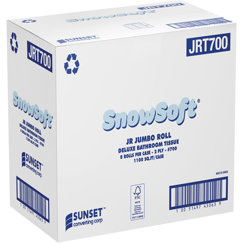Papier hygi&eacute;nique de luxe Snowsoft, Rouleau G&eacute;ant, 2 Pli, Blanc Duraquip Inc