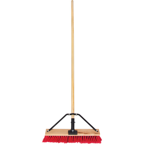 Push Broom with Braced Handle, 18", Medium, PVC Bristles Duraquip Inc