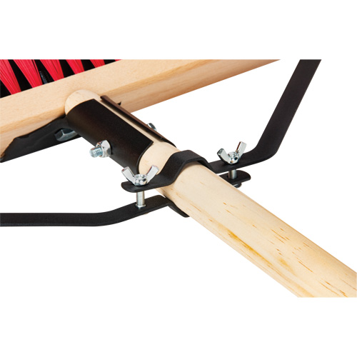 Push Broom with Braced Handle, 18", Medium, PVC Bristles Duraquip Inc