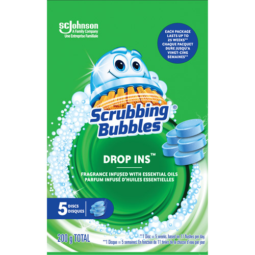 Scrubbing Bubbles&reg; Drop-Ins Toilet Cleaner Discs, 200 g, Tablet Duraquip Inc