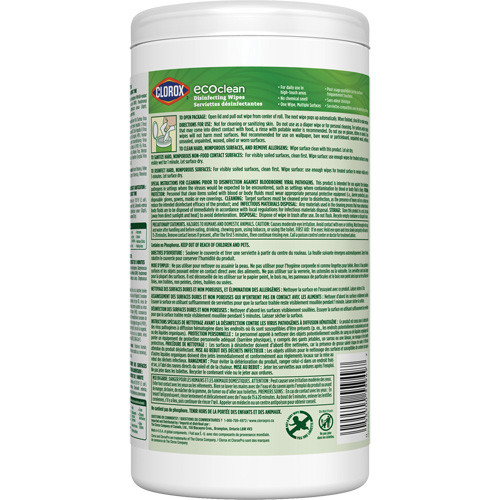 Lingettes d&eacute;sinfectantes EcoClean, 75 lingettes Duraquip Inc