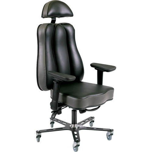 Synergo II 24h Ergonomic Chair, Vinyl, Black/Grey, 350 lbs. Capacity Duraquip Inc