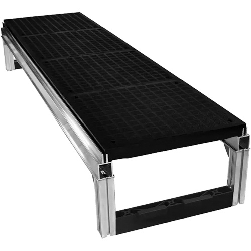 Trousse de plateforme de travail modulaire en aluminium lisse FOUNDATION, 18" la x 72" pr, Capacit&eacute; de 400 lb, Enti&egrave;rement soud&eacute; Duraquip Inc