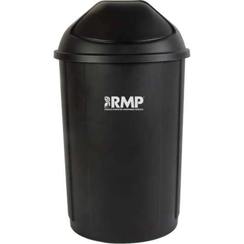 Bac &agrave; d&eacute;chets demi-rond avec couvercle, Poly&eacute;thyl&egrave;ne, 21 gal. US Duraquip Inc