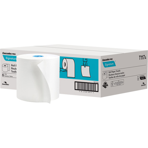 Papier essuie-tout textur&eacute; compostable &agrave; enrouler &agrave; la main PRO Signature, 1 pli, Standard, 1000' lo Duraquip Inc